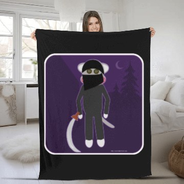 Discover Funny Epic Ninja Sock Monkey Illustration Fleece Blankets