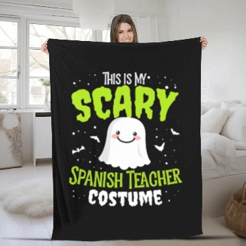 Discover Funny Spanish Teacher Halloween Nothing Scares Eas Fleece Blankets