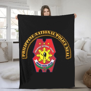 Discover Philippine National Police Seal with Text Fleece Blankets