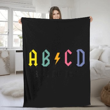Discover ABCD Rock The Test Funny Metal Teacher Student Tes Fleece Blankets