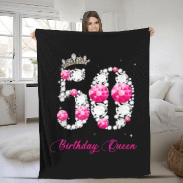 Discover 50 Year Old Its My 50Th Birthday Queen Diamond Hee Fleece Blankets