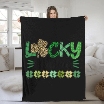 Discover Shamrock Lucky Reading Teacher St Patricks Day Leo Fleece Blankets
