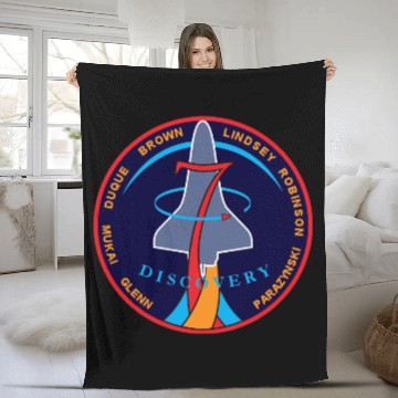 Discover STS-95 Space Shuttle Discovery Mission Patch Logo Fleece Blankets