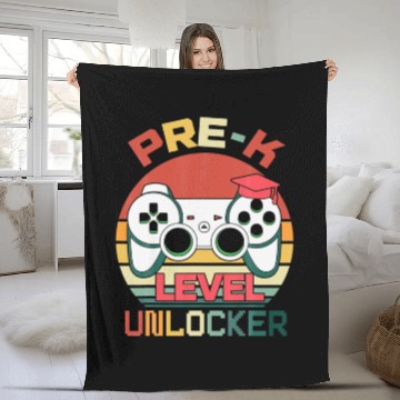 Discover Pre-K Level Unlocked Video Gamer Back To School Pr Fleece Blankets