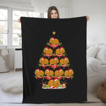 Discover Wombat Animal Xmas Tree Lighting Wombat Christmas Fleece Blankets