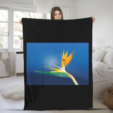 Discover Strelitzia. Bird of paradise flower. Fleece Blankets