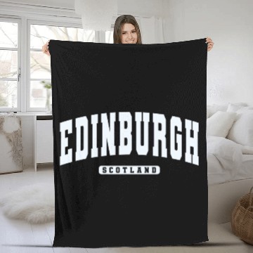 Discover Edinburgh Scotland Varsity College Style Sweatshir Sweat Fleece Blankets