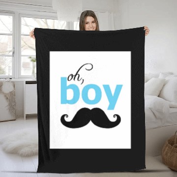 Discover It's a Boy Mustache Baby Shower Maternity T Fleece Blankets