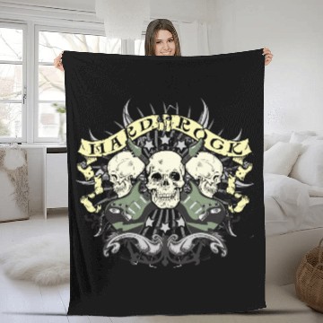 Discover Hard Rock Skull and Guitars Fleece Blankets