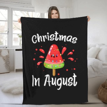 Discover Christmas In August Melon Ice Cream Melon Xmas Sum Fleece Blankets
