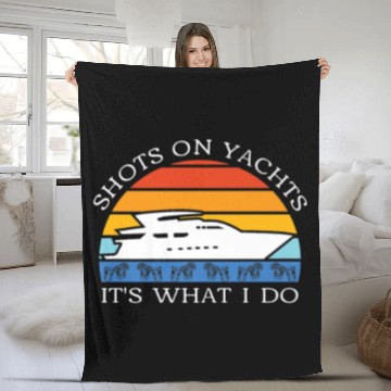 Discover Shots On Yachts Retro Yacht Rock Fleece Blankets