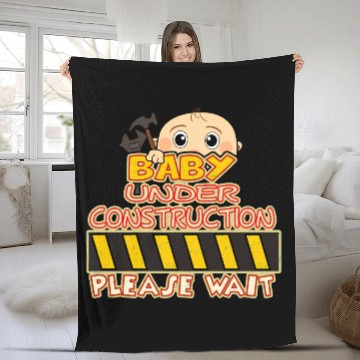 Discover baby under construction,funny maternity Fleece Blankets