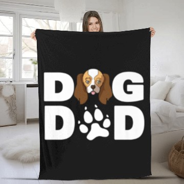 Discover Mens Cavalier King Charles Spaniel Dog Dad Funny D Fleece Blankets
