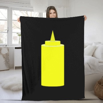 Discover Mustard bottle Fleece Blankets