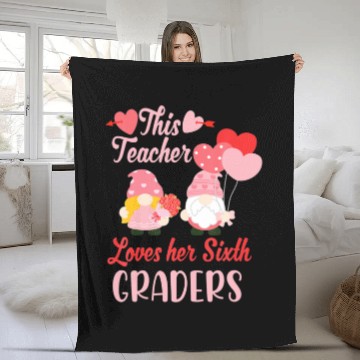 Discover Conversation Heart Teacher Love Her 6Th Grade Vale Fleece Blankets