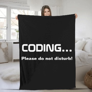 Discover Coding.. Do not disturb, black Fleece Blankets