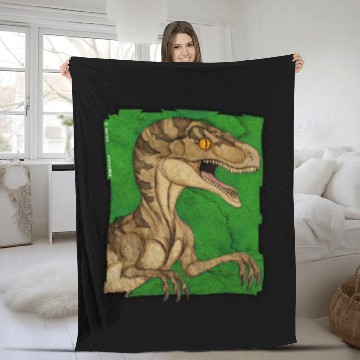 Discover Movie style vintage velociraptor Fleece Blankets