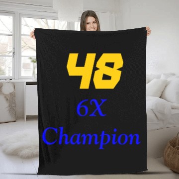 Discover 48 Jimmie Johnson 6X Champion collared Fleece Blankets