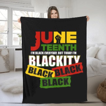 Discover Junenth Celebrating 1865-I'm Blackity Black Black Fleece Blankets