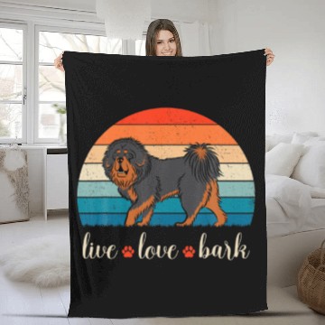 Discover Live Love Bark Tibetan Mastiff Fleece Blankets