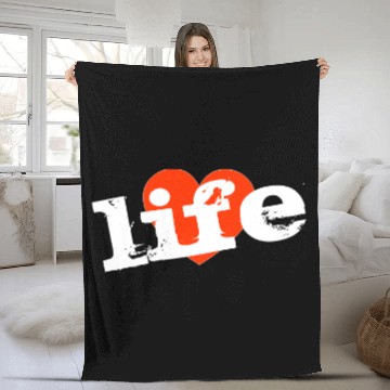 Discover Love Life! Red Heart Design. Fleece Blankets
