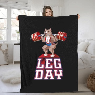Discover Leg Day Amstaff Weight Lifting Squat Gym Fleece Blankets