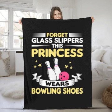 Discover Ladies Bowling Pin Bowler Spareball Fleece Blankets