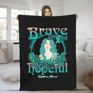 Discover Dysautonomia Awareness Brave Strong Grateful Hopef Fleece Blankets