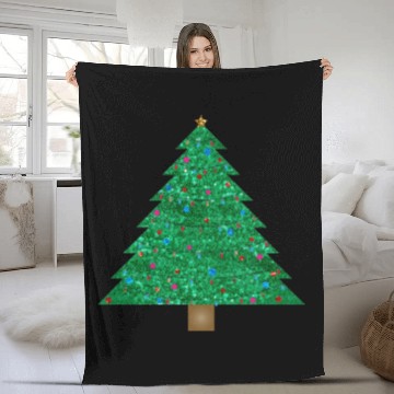 Discover sequin christmas tree Fleece Blankets