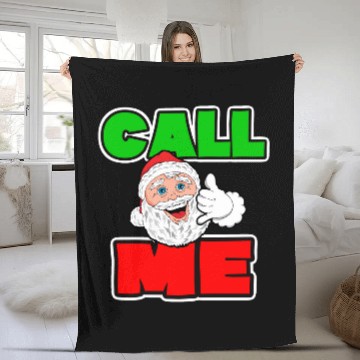 Discover Bad Santa Call Me Pick Up Line Polo Fleece Blankets