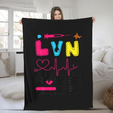 Discover Nurse LVN In Progress Future Nurse Gift Nursing LV Fleece Blankets