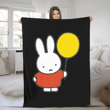 Discover Miffy with a balloon Fleece Blankets