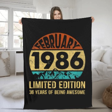 Discover February 1986 Limited Edition 36Th Birthday 36 Yea Fleece Blankets