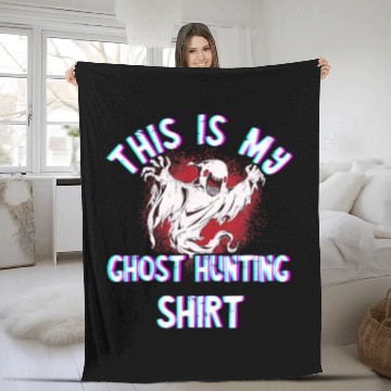 Discover Ghost Hunting Costume Paranormal Investigator Ghos Fleece Blankets