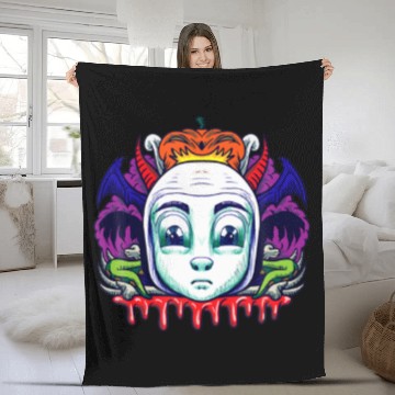 Discover Scared Boy Clown Halloween Costume Bat Wings Pumpk Fleece Blankets