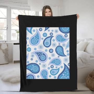 Discover retro paisley blue Fleece Blankets