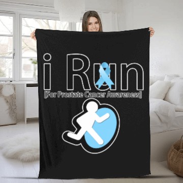 Discover Prostate Cancer Awareness I Run Fleece Blankets