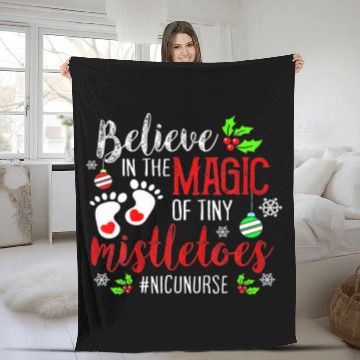Discover NICU Nurse Christmas Xmas Cute Fleece Blankets