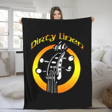 Discover Men's Dirty Linen logo orange & yellow Fleece Blankets