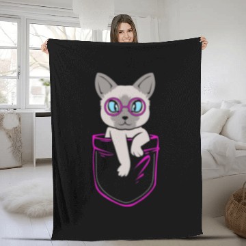 Discover Siamese Cat Pocket Fleece Blankets