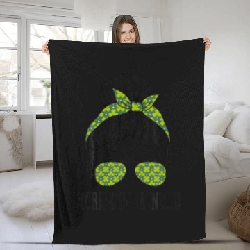 Discover Correctional Nurse Women Messy Bun St Patrick's Da Fleece Blankets