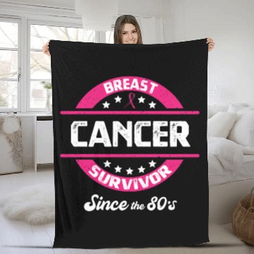 Discover Awareness Breast Cancer Survivor Since 80s Fleece Blankets