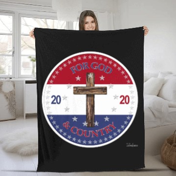 Discover 2020 For God and Country Cross Fleece Blankets