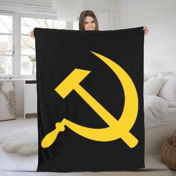 Discover Hammer and sickle (yellow) Fleece Blankets