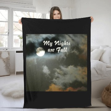 Discover My Nights are Full Moon Night Shift Plus Size Fleece Blankets