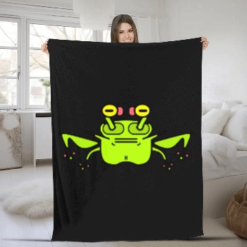 Discover Grumpy odd frog toad v1 Fleece Blankets