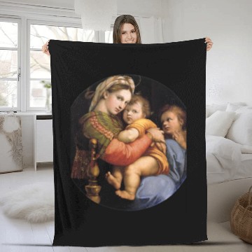 Discover Madonna Della Sedia Fleece Blankets