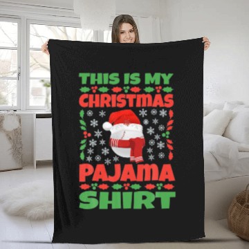 Discover This Is My Christmas Pajama Baseball Santa Hat Fleece Blankets