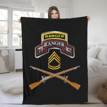 Discover 75th Ranger Regiment "Sergeant First Class" Fleece Blankets