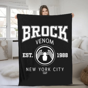 Discover Venom Eddie Brock Collegiate Logo Fleece Blankets